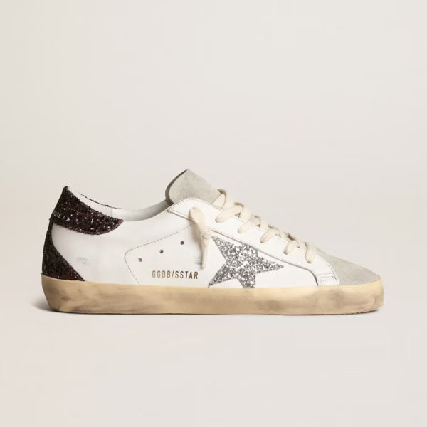 GGDB - Super-Star avec étoile en cuir nude et talon en paillettes dorées