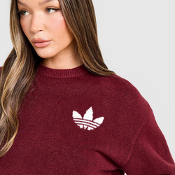 Sweat Crew Trefoil Knit Rouge